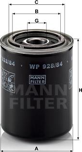 Mann-Filter WP 928/84 - Filtro olio www.autoricambit.com