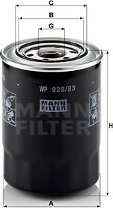 Mann-Filter WP 928/83 - Filtro olio www.autoricambit.com