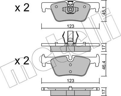 Metelli 22-0962-0 - Kit pastiglie freno, Freno a disco www.autoricambit.com