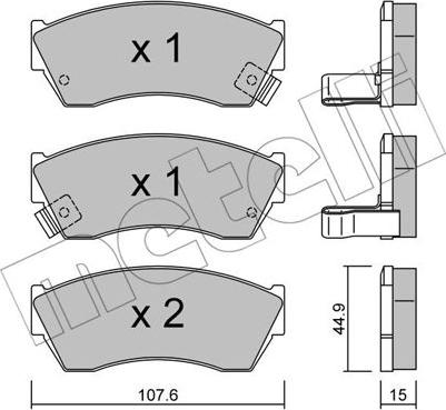 Metelli 22-0168-0 - Kit pastiglie freno, Freno a disco www.autoricambit.com