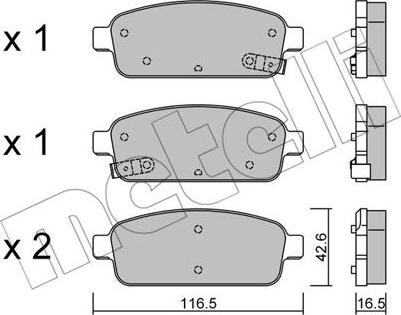 Metelli 22-0840-0 - Kit pastiglie freno, Freno a disco www.autoricambit.com