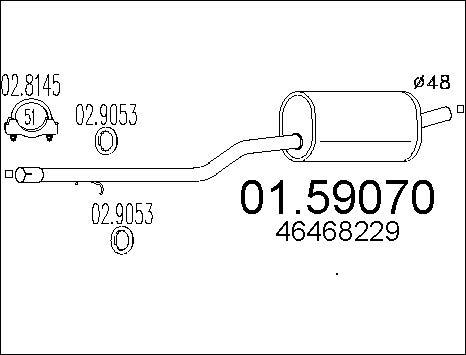 MTS 01.59070 - Silenziatore centrale www.autoricambit.com