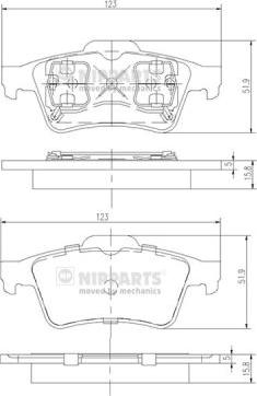 Nipparts J3611045 - Kit pastiglie freno, Freno a disco www.autoricambit.com