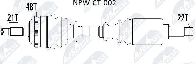 NTY NPW-CT-002 - Albero motore/Semiasse www.autoricambit.com