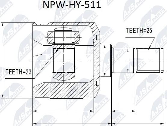 NTY NPW-HY-511 - Kit giunti, Semiasse www.autoricambit.com