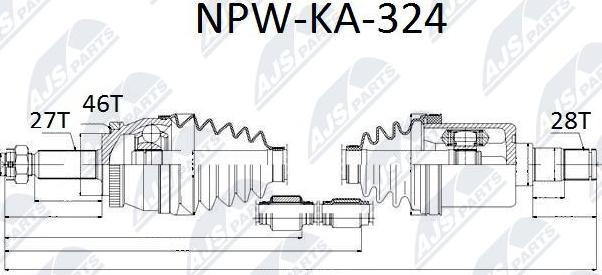 NTY NPW-KA-324 - Albero motore/Semiasse www.autoricambit.com