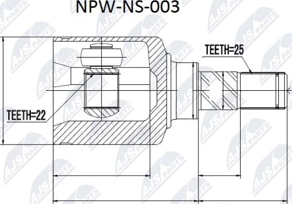 NTY NPW-NS-003 - Kit giunti, Semiasse www.autoricambit.com
