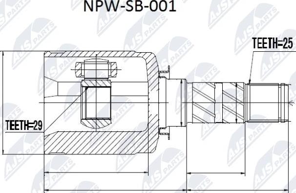 NTY NPW-SB-001 - Kit giunti, Semiasse www.autoricambit.com