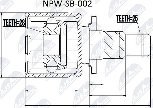 NTY NPW-SB-002 - Kit giunti, Semiasse www.autoricambit.com