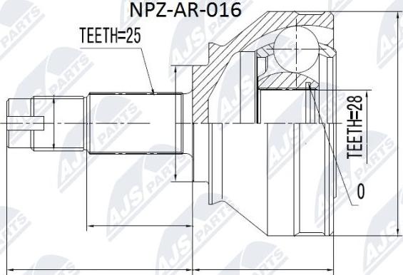 NTY NPZ-AR-016 - Kit giunti, Semiasse www.autoricambit.com
