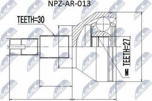 NTY NPZ-AR-013 - Kit giunti, Semiasse www.autoricambit.com