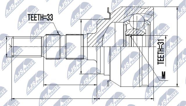 NTY NPZ-DW-008 - Kit giunti, Semiasse www.autoricambit.com