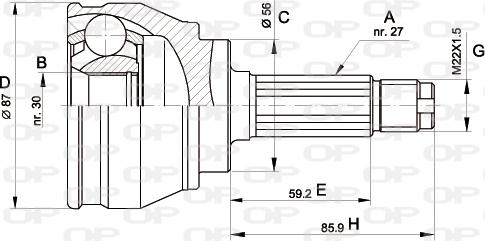 Open Parts CVJ5083.10 - Kit giunti, Semiasse www.autoricambit.com