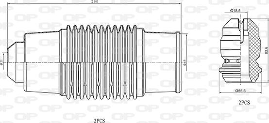 Open Parts DCK5032.04 - Kit parapolvere, Ammortizzatore www.autoricambit.com