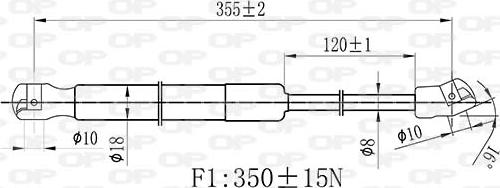 Open Parts GSR6526.00 - Ammortizzatore pneumatico, Cofano motore www.autoricambit.com