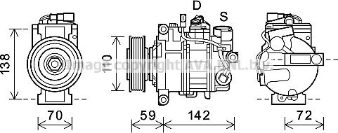 Prasco AIK396 - Compressore, Climatizzatore www.autoricambit.com