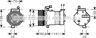 Prasco AUK172 - Compressore, Climatizzatore www.autoricambit.com