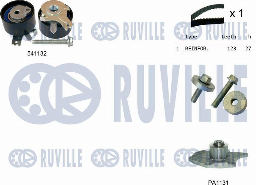 Ruville 5500551 - Pompa acqua + Kit cinghie dentate www.autoricambit.com