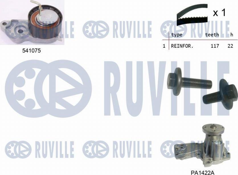 Ruville 5500642 - Pompa acqua + Kit cinghie dentate www.autoricambit.com