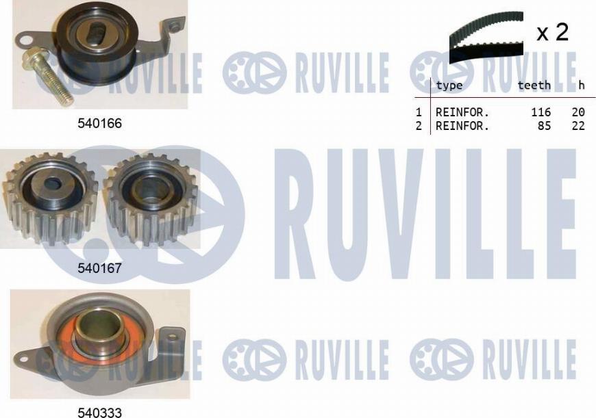 Ruville 550012 - Kit cinghie dentate www.autoricambit.com