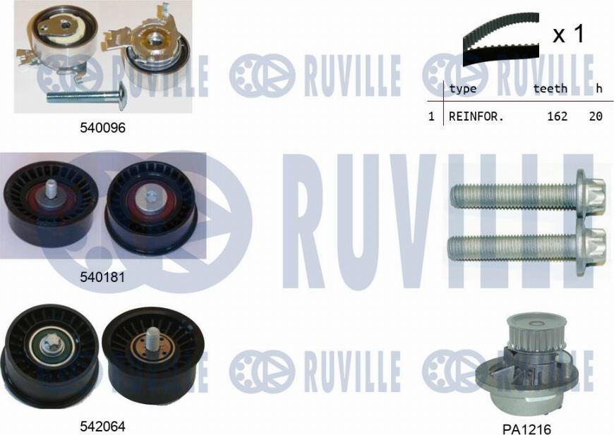 Ruville 5503171 - Pompa acqua + Kit cinghie dentate www.autoricambit.com