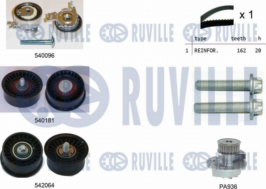 Ruville 5503173 - Pompa acqua + Kit cinghie dentate www.autoricambit.com