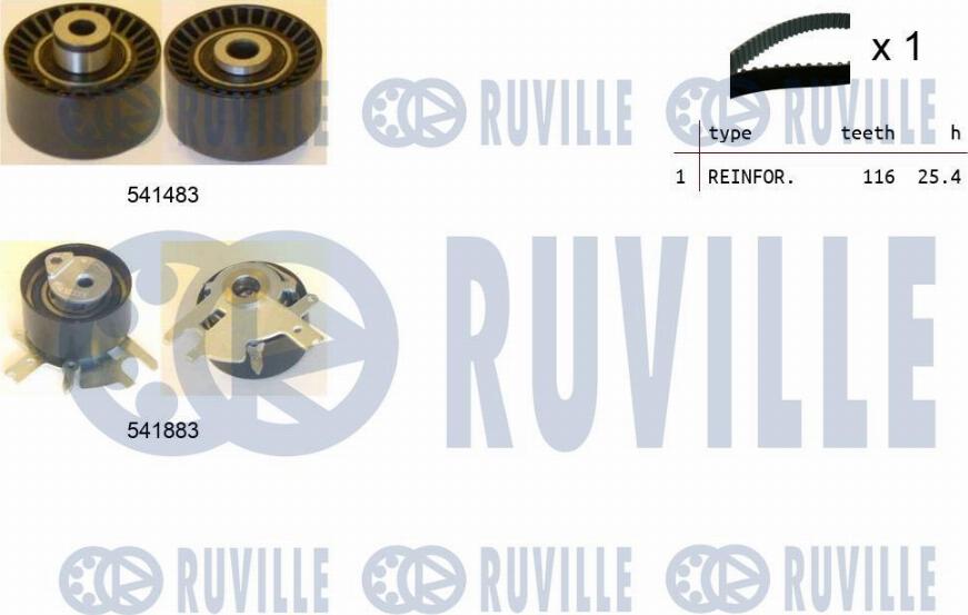 Ruville 550296 - Kit cinghie dentate www.autoricambit.com