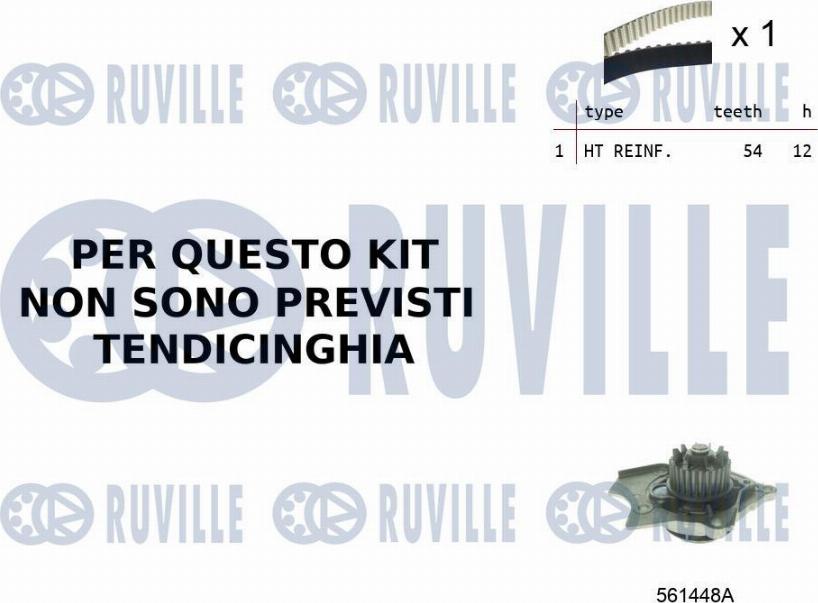 Ruville 55B0021 - Pompa acqua + Kit cinghie dentate www.autoricambit.com