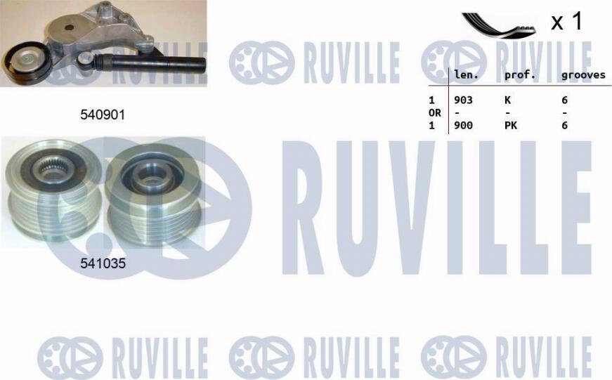 Ruville 570165 - Kit Cinghie Poly-V www.autoricambit.com