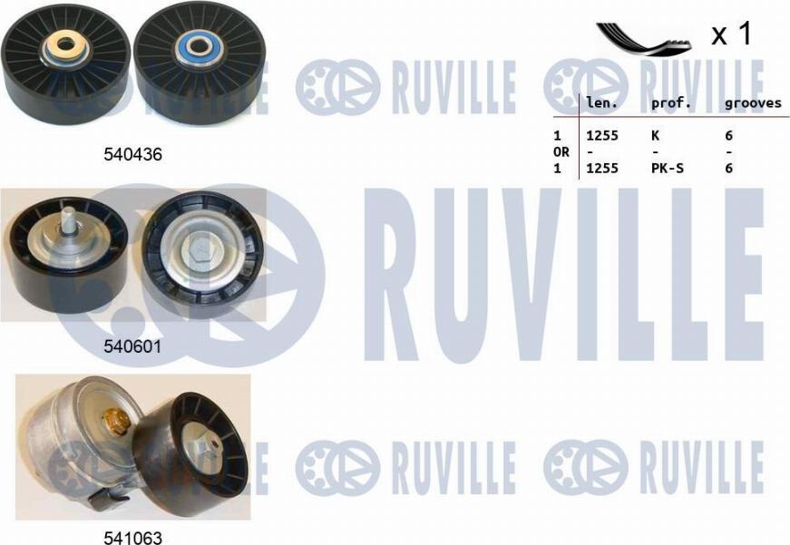 Ruville 570116 - Kit Cinghie Poly-V www.autoricambit.com