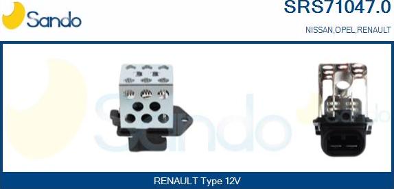 Sando SRS71047.0 - Resistore addizionale, Elettromotore-Ventola radiatore www.autoricambit.com