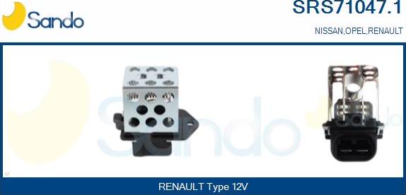 Sando SRS71047.1 - Resistore addizionale, Elettromotore-Ventola radiatore www.autoricambit.com