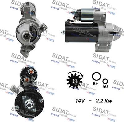 Sidat S12BH0431A2 - Motorino d'avviamento www.autoricambit.com