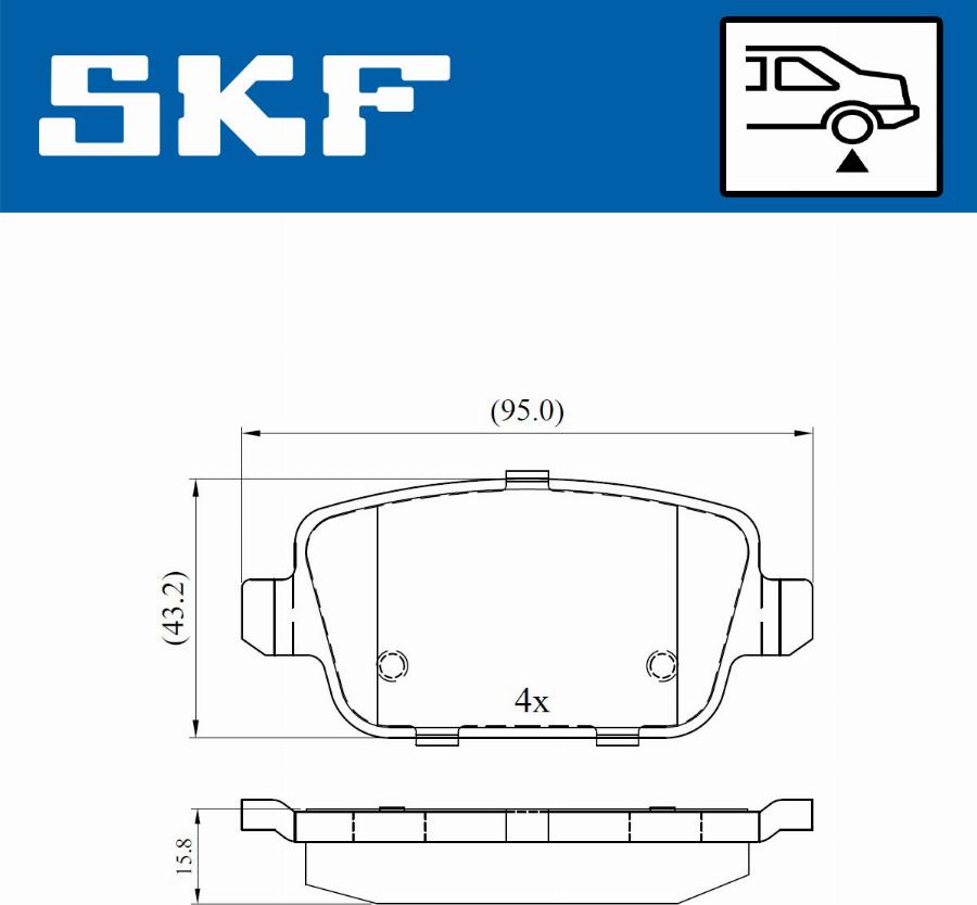 SKF VKBP 90498 - Kit pastiglie freno, Freno a disco www.autoricambit.com