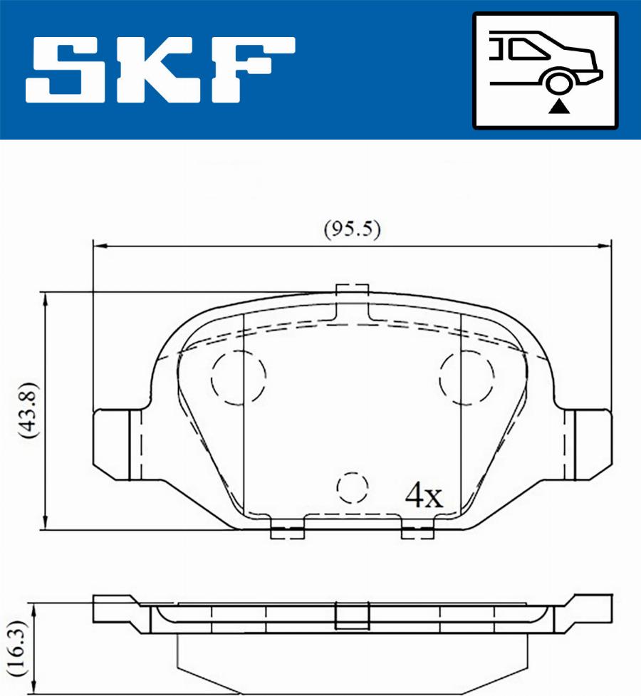 SKF VKBP 90472 - Kit pastiglie freno, Freno a disco www.autoricambit.com