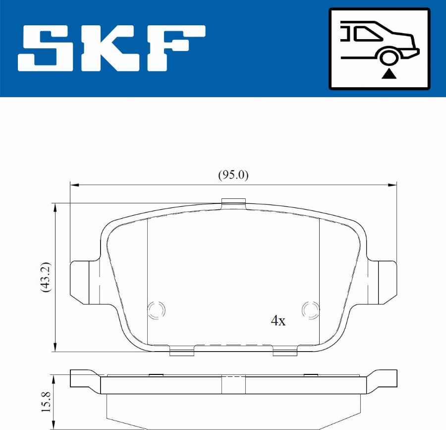 SKF VKBP 90072 - Kit pastiglie freno, Freno a disco www.autoricambit.com
