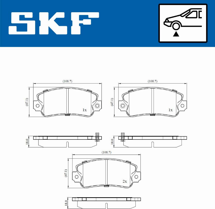 SKF VKBP 80910 A - Kit pastiglie freno, Freno a disco www.autoricambit.com