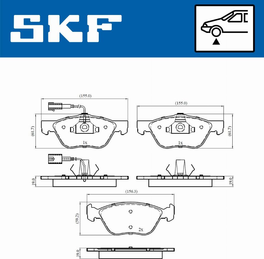 SKF VKBP 80438 E - Kit pastiglie freno, Freno a disco www.autoricambit.com