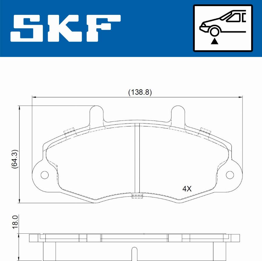 SKF VKBP 80663 - Kit pastiglie freno, Freno a disco www.autoricambit.com