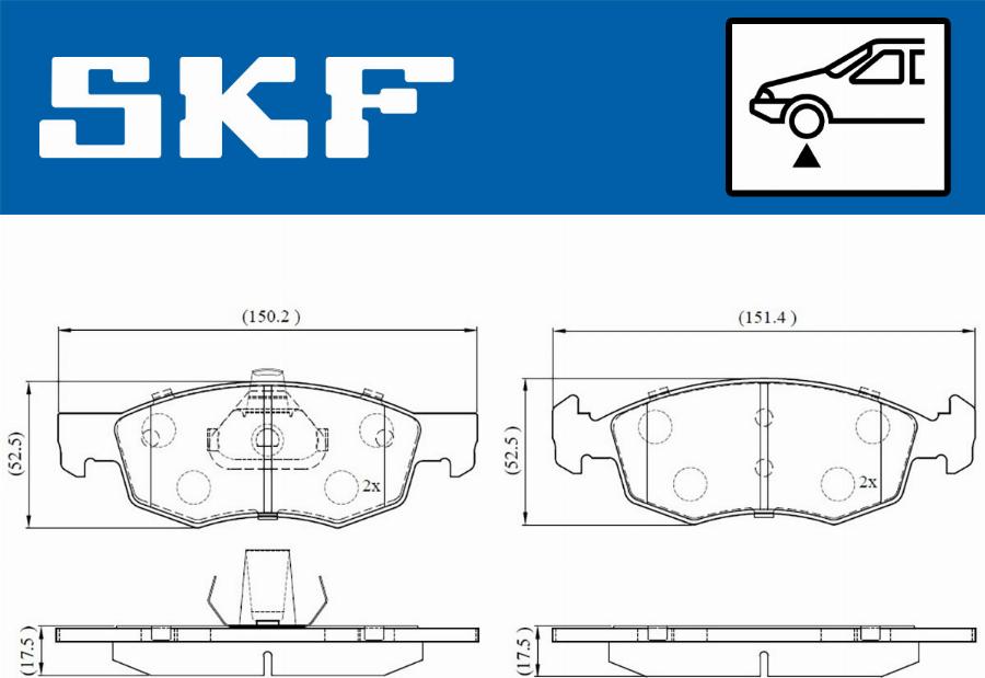 SKF VKBP 80618 - Kit pastiglie freno, Freno a disco www.autoricambit.com
