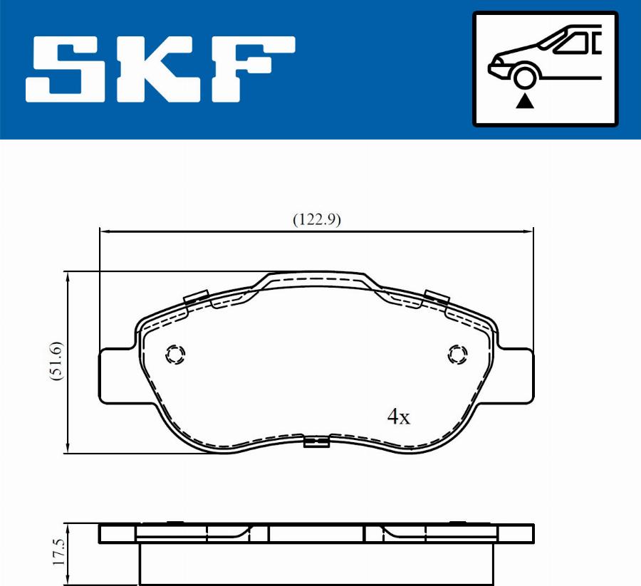 SKF VKBP 80677 - Kit pastiglie freno, Freno a disco www.autoricambit.com