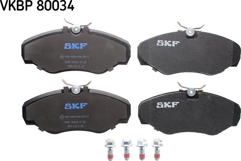 SKF VKBP 80034 - Kit pastiglie freno, Freno a disco www.autoricambit.com
