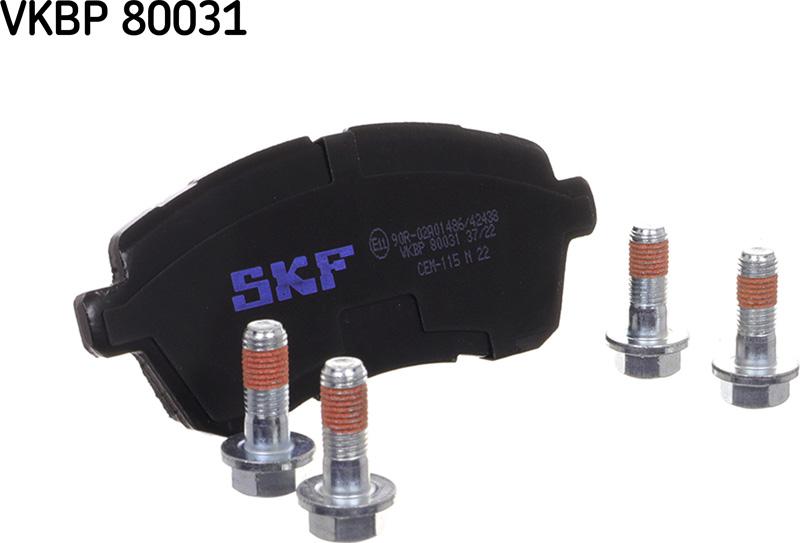 SKF VKBP 80031 - Kit pastiglie freno, Freno a disco www.autoricambit.com