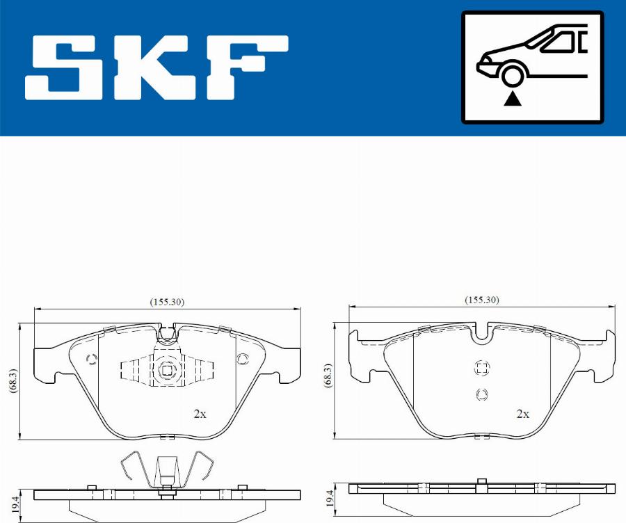 SKF VKBP 80159 - Kit pastiglie freno, Freno a disco www.autoricambit.com
