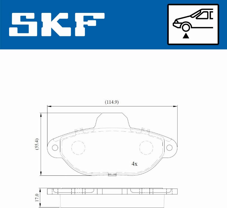 SKF VKBP 80162 E - Kit pastiglie freno, Freno a disco www.autoricambit.com