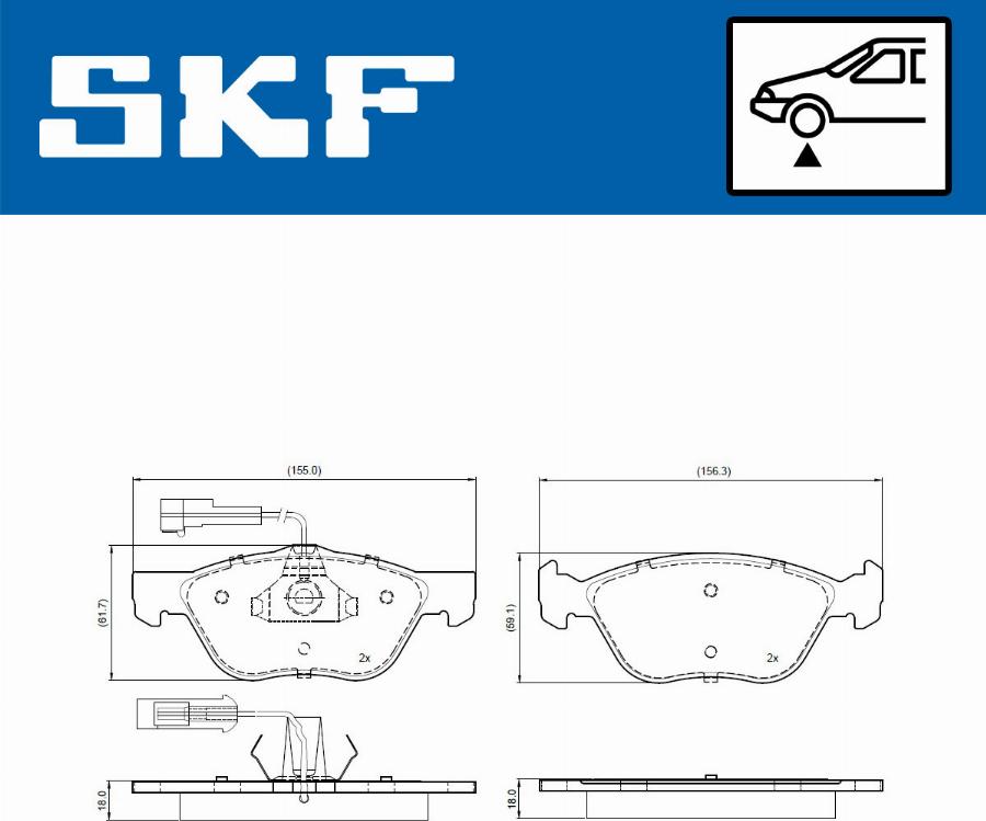SKF VKBP 80784 E - Kit pastiglie freno, Freno a disco www.autoricambit.com