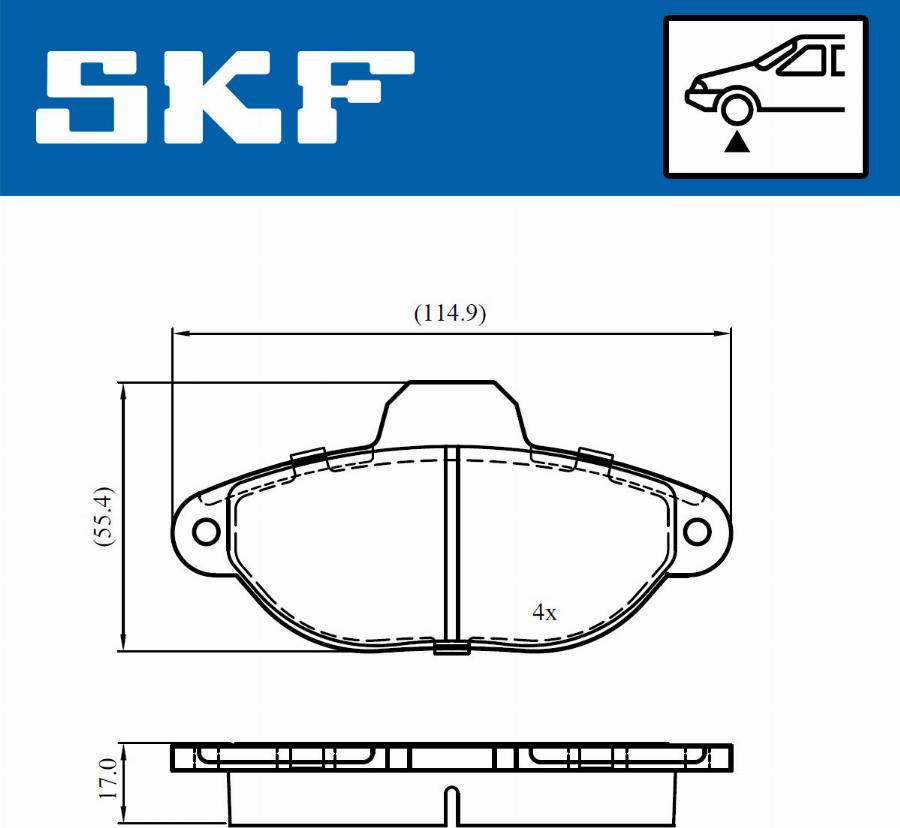SKF VKBP 80720 - Kit pastiglie freno, Freno a disco www.autoricambit.com
