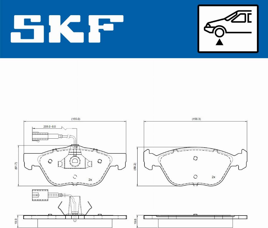 SKF VKBP 81050 E - Kit pastiglie freno, Freno a disco www.autoricambit.com