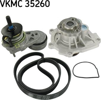 SKF VKMC 35260 - Pompa acqua + Kit cinghia Poly V www.autoricambit.com