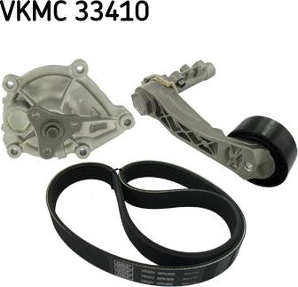 SKF VKMC 33410 - Pompa acqua + Kit cinghia Poly V www.autoricambit.com